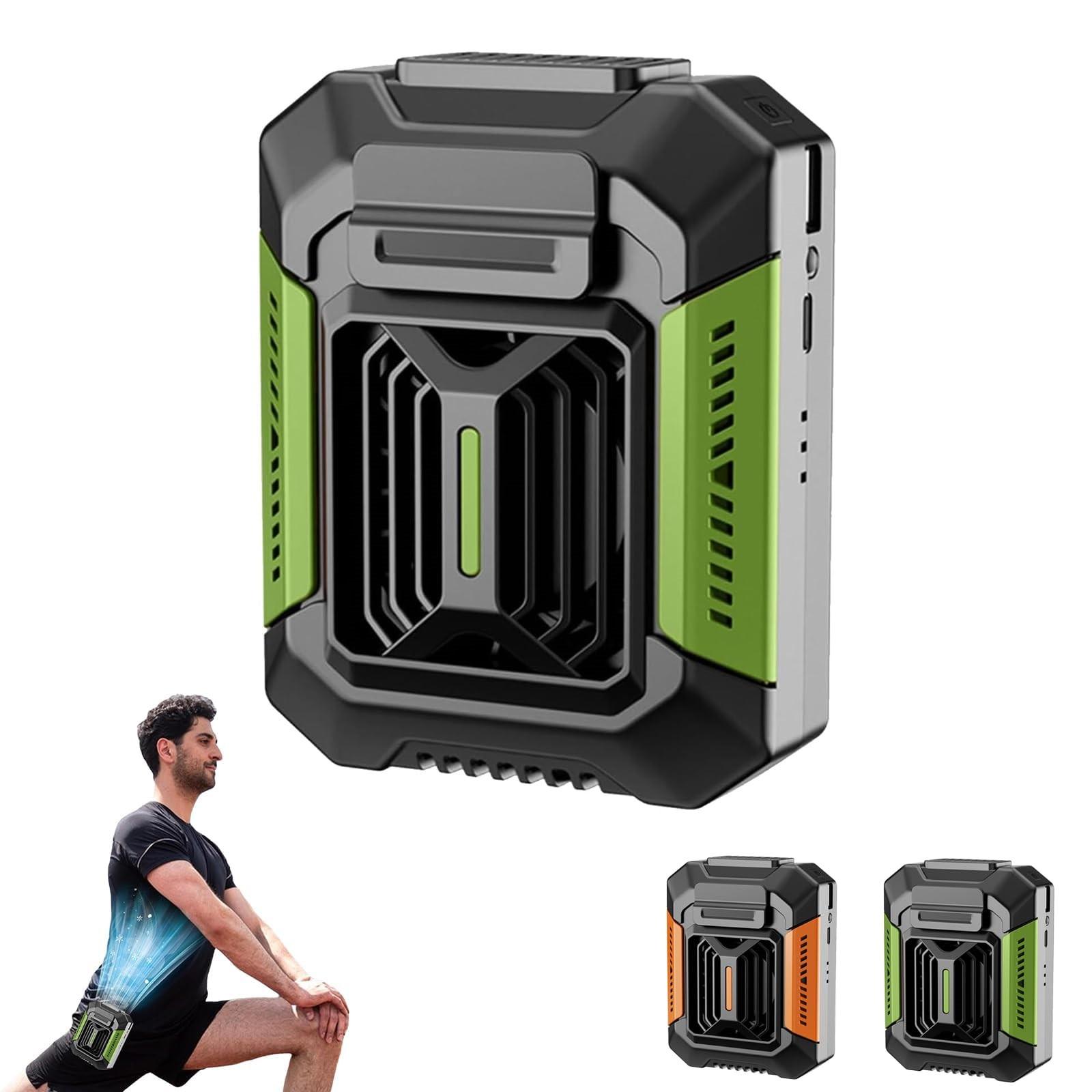 

Портативный кондиционер, настенный носимый поясной зажим, перезаряжаемый вентилятор, 3 скорости ветра с подсветкой для работы на открытом воздухе, кемпинга One Size зелёный