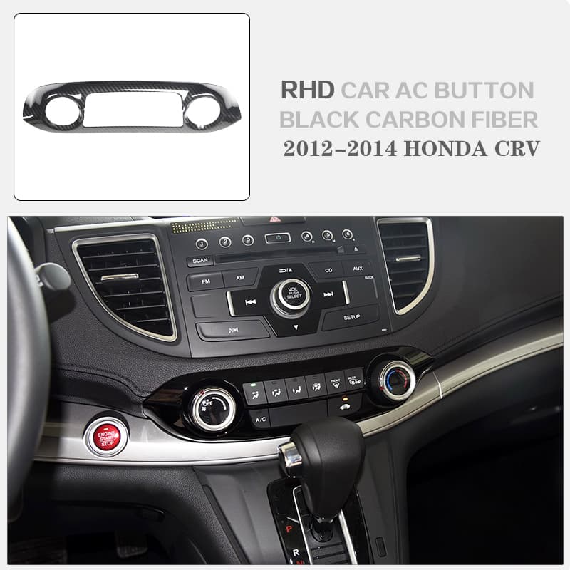 Right Hand Drive 12-14 Model CRV Plastic Steering Wheel Modified Carbon Fiber Pattern Black Navigation Panel Interior Decoration right hand drive