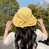 Bow bucket hat women's spring and summer women's sunshade basin hat showing small face ins big eaves sunscreen sun hat