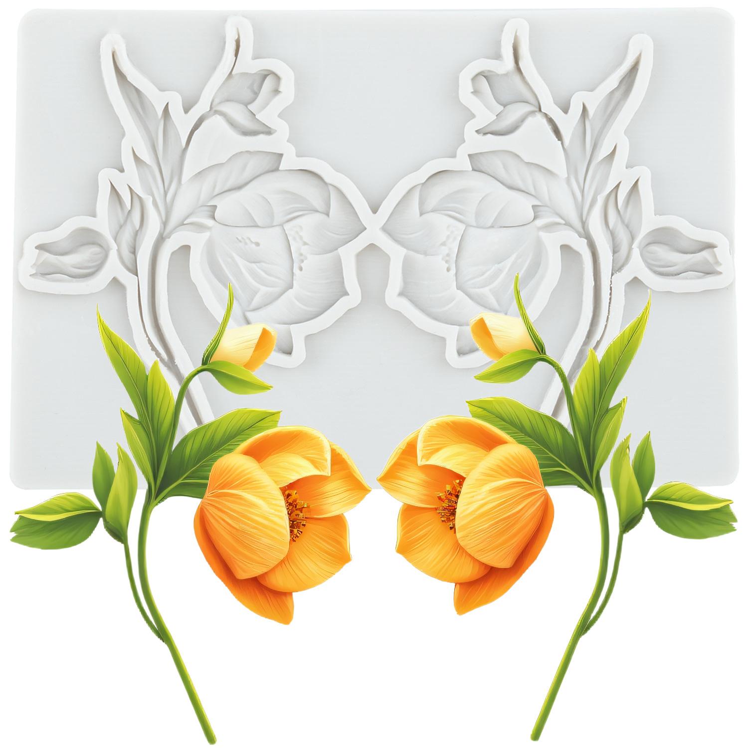 

Rose Silicone Molds Rose Flowers Fondant Mold Cake Decorating Tools Cupcake Topper Candy Chocolate Gumpaste Mold серый