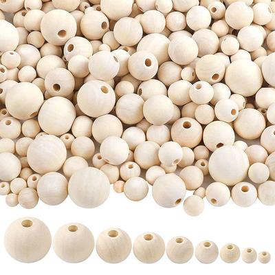 Wooden Bracelet Jewelry Making Unfinished Loose Beads Necklace Accessories Round Balls Wood Beads