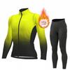 2026 Winter Warm Cycling Clothing Set Long Sleeve Thermal Fleece Cycling Jersey Set Bib Pants Ropa Ciclismo Bicycle Clothing MTB Bike Jersey Uniform