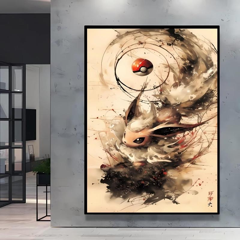 Japanese Anime Canvas Paintings Pokemon Umbreon Retro Style Cartoon Picture Modern Home Living Room Children's Room Decor Poster