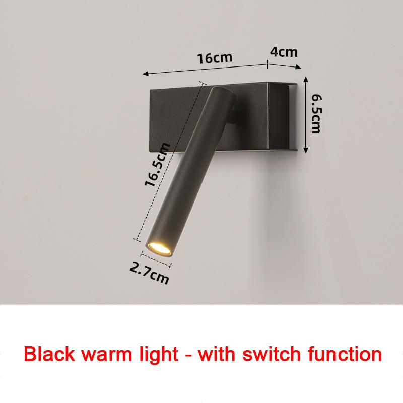 

Modern Simple Living Room Bedroom Bedside Reading Wall Lamp Hotel Led Study Reading Lamp 5W