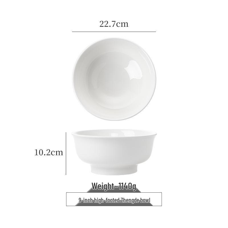 קערת עצם סין עמוקה לבנה אלגנטית: קערת מרק/אטריות/פירות ים למלון ומסעדה - עיצוב לא סדיר ויצירתי