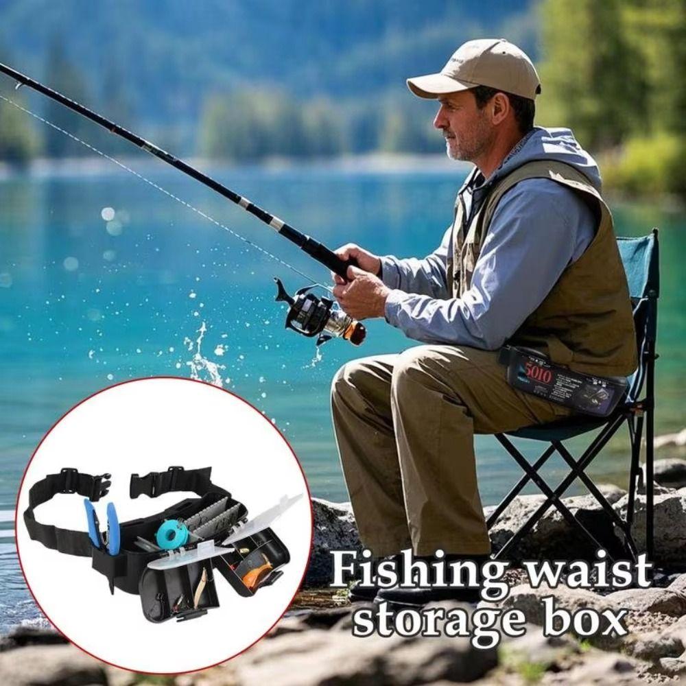 Lure Holder Fishing Tackle Box With Belt Fishing Belt Bag Waist Fishing Box Tool Storage