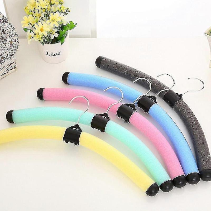 10pcs Flexible Multicolor Foam Hangers Clothing Storage Rack For Home Use