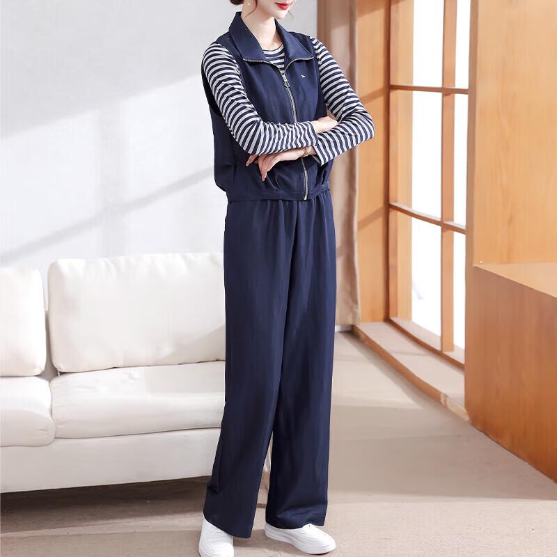 

Xuexi Осенний джинсовый комплект-тройка для женщин среднего возраста 2XL