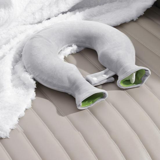 1400ML U-Shaped Hot Water Bottle Neck Shoulder Pain Relief Leak-proof PVC Hot Water Bag with Flannel Cover Hot Cold Therapy Neck Warmer Bag