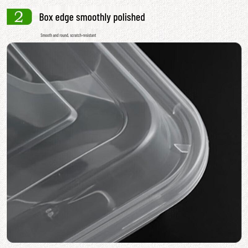 Disposable 6-Compartment Rectangular Food Container (150 Sets)