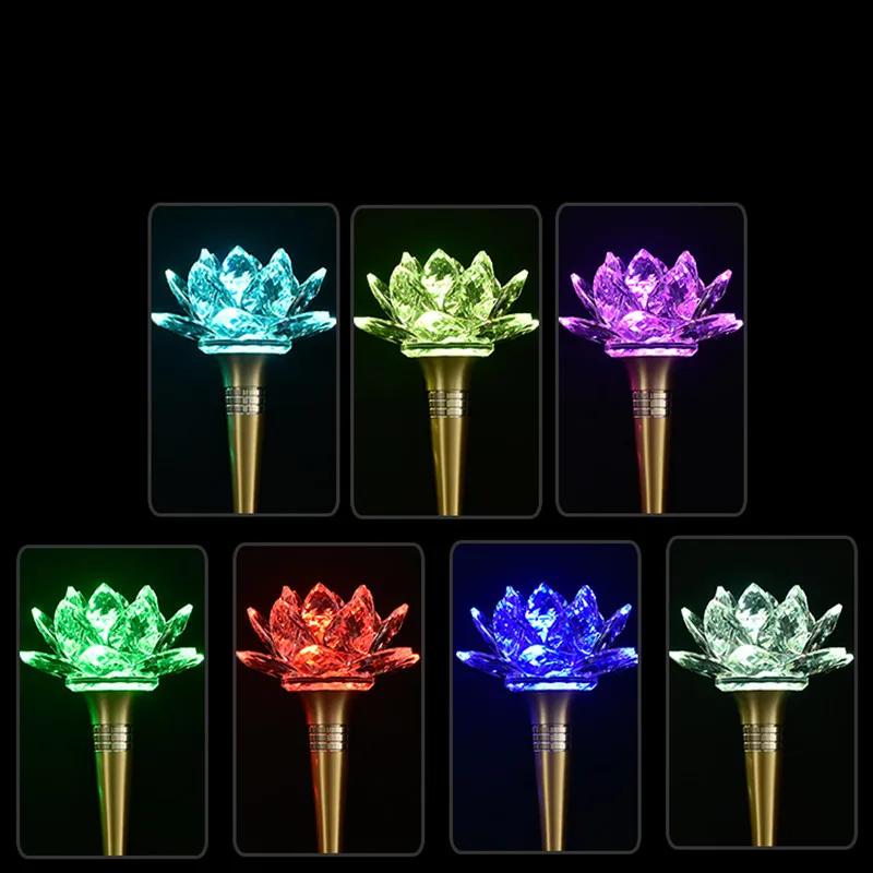 2pcs Chinese Crystal Candle Holder Ornaments Colorful Simulated Candlestick Buddha Hall Worship Home Decor Buddhist Accessories