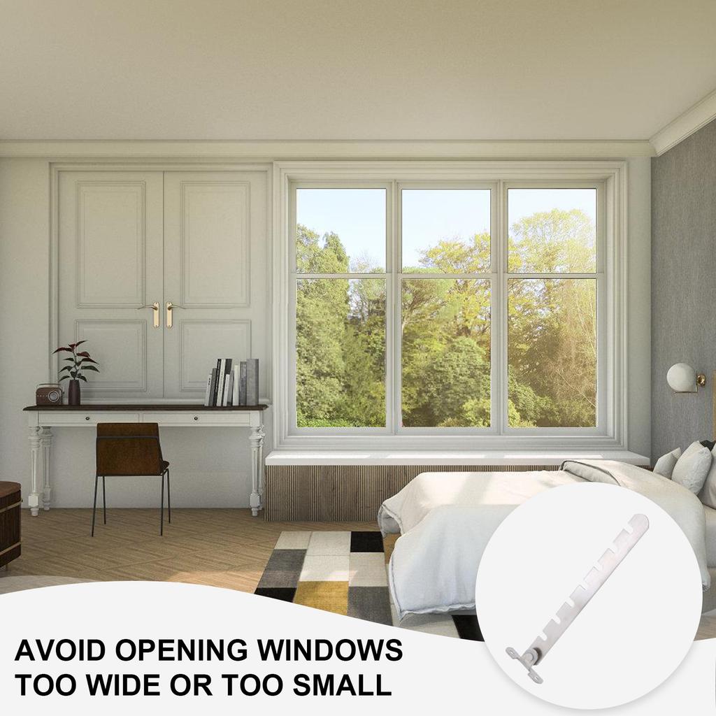 2Pcs Adjustable Window Limiters Stainless Steel Window Lock Tilt Control Window Stopper for Various Doors and Windows