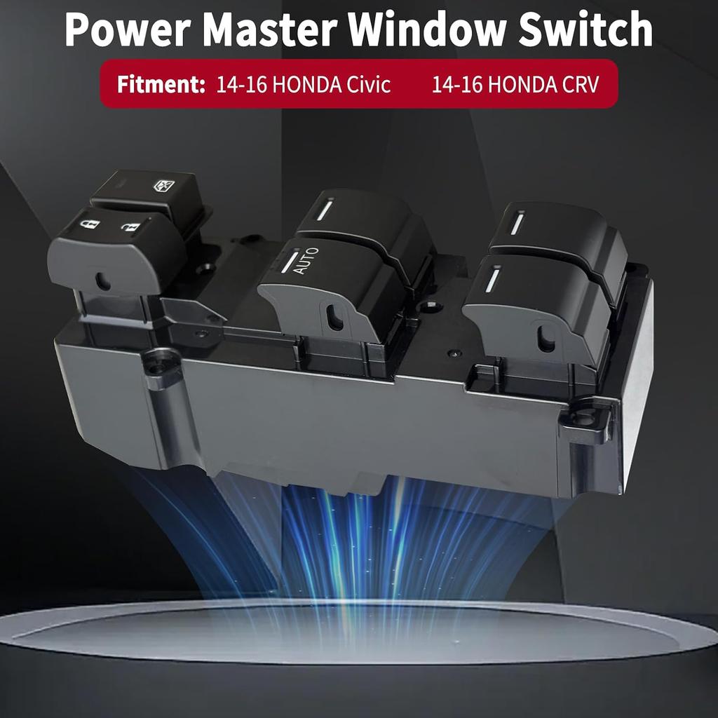 OE Power Window Switch for 2014-2016 Honda Civic | Fits 2014-2016 Honda Civic driver side; direct replacement for OE# 35750-T0A-H12 & 35750-T0A-H11.