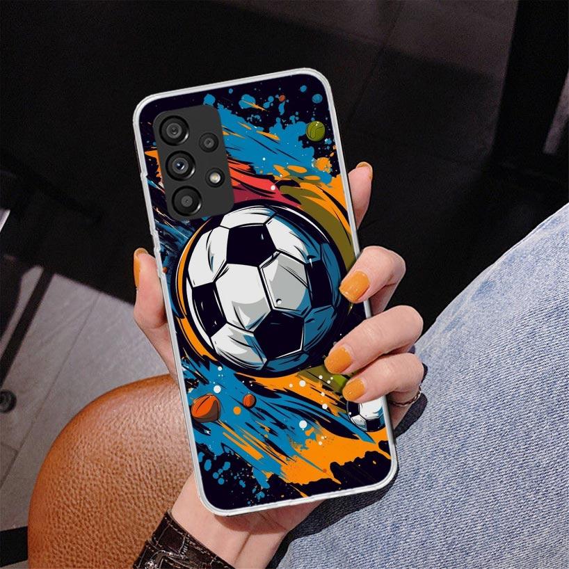 Football Soccer Ball Design Phone Case For Samsung Galaxy A17 A16 A15 A14 A13 A57 A56 A55 A54 A53 A37 A36 A35 A34 A33 A26 A25 A2