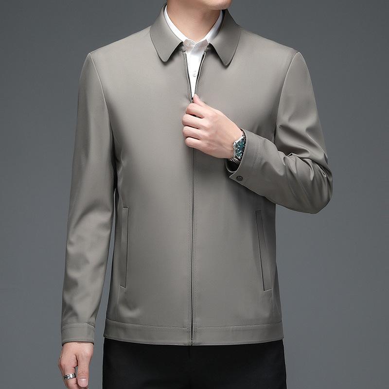 Spring New Men's Jacket Business Casual Lapel Middle-aged Dad Jacket Men's Thin Jacket