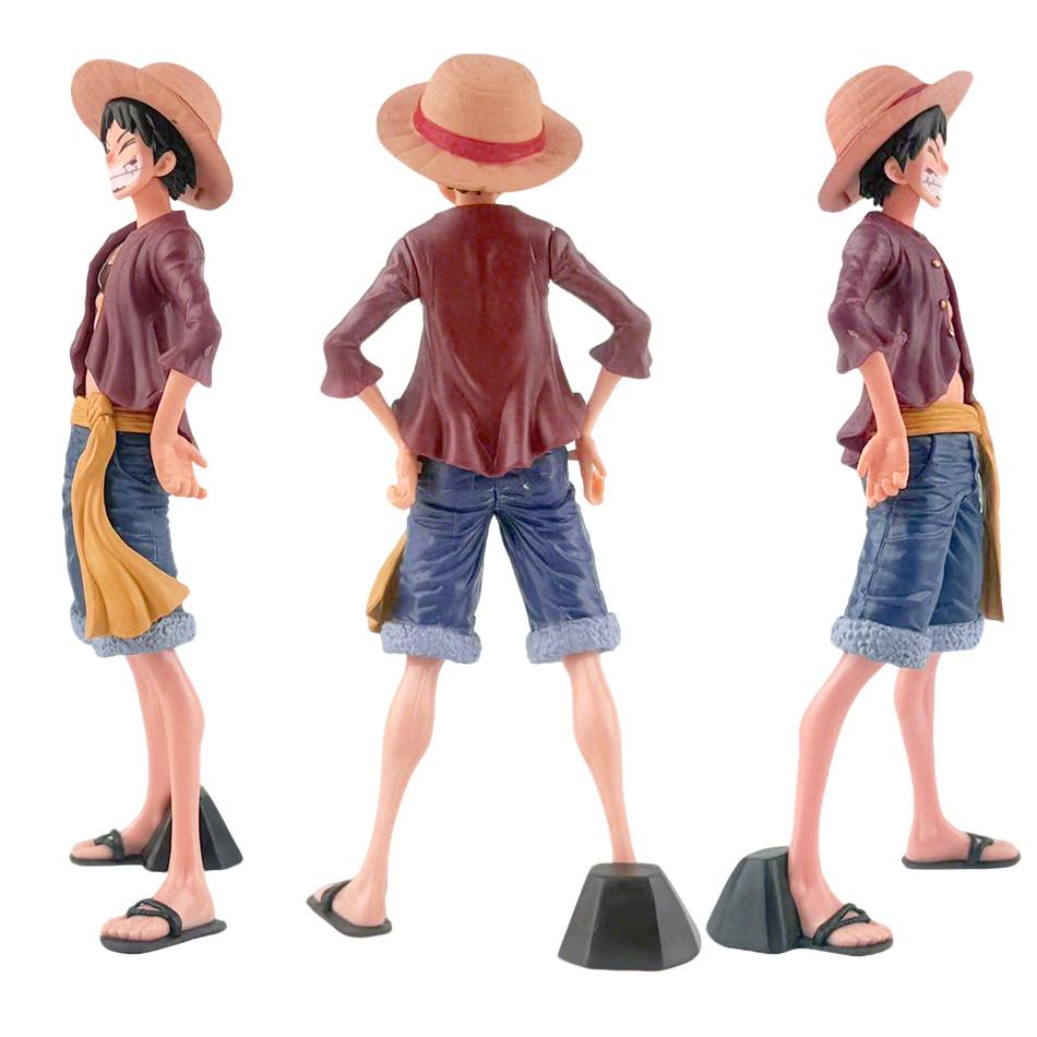 One Piece Anime Figure Confident Smiley Luffy Three Form Face Changing Doll Action Figurine Model Toys Kits PVC Model Dolls