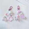 Cute Acrylic Flower Keychain Pendant Unique Floral Pattern Keyrings Portable Key Holder Perfect Gift for Women and Girls