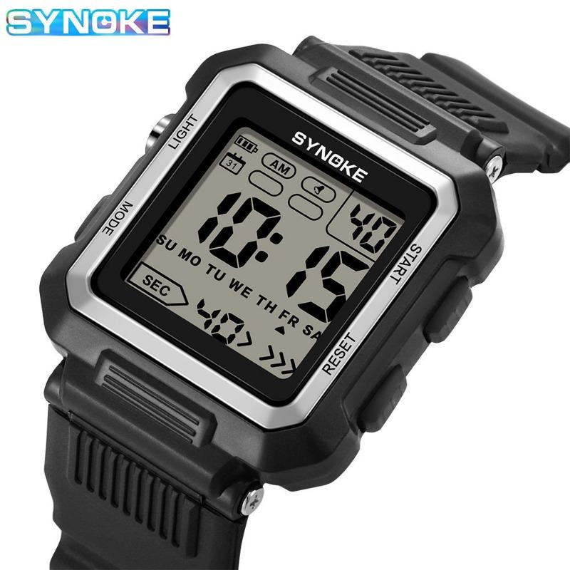 New Top Brand Men's Sports Trendy Electronic Watch Waterproof Large Screen Luminous Retro Fashion Watch