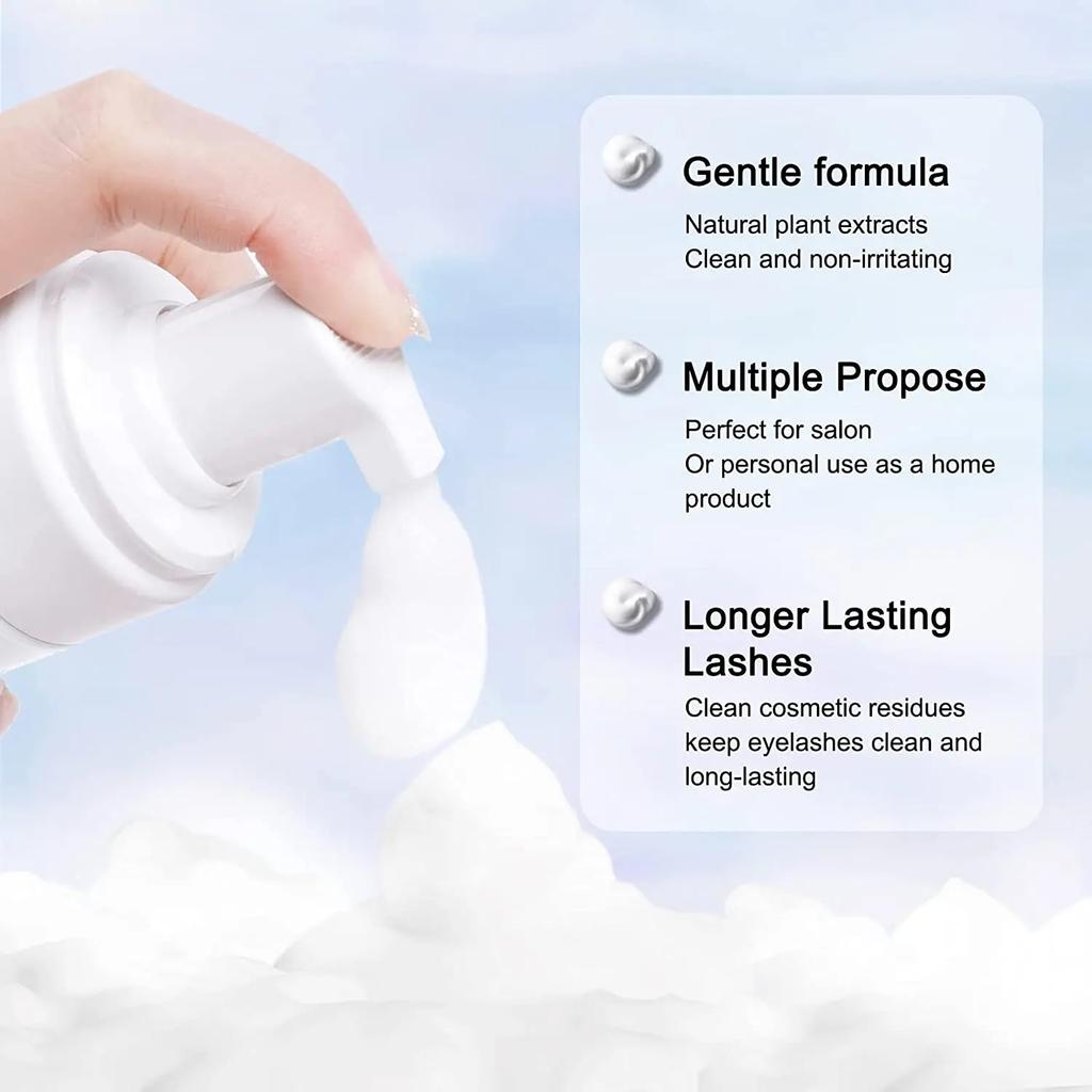 5/10PCS 50ML Eyelash Extension Shampoo Foam Mousse Kit Fast Makeup Glue Removal Foam Set Deeply Cleaning With Brush For Women
