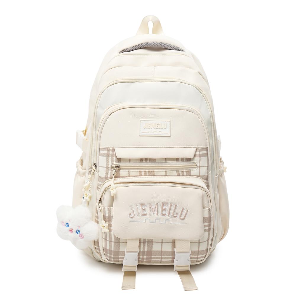 Schoolbag Korean Version of Mori Primary School Student Schoolbag Female High-value Plaid Contrasting Color College Style Middle School Student