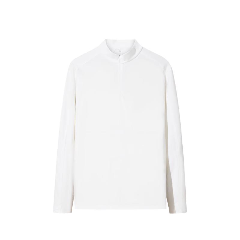 Anta Champion All-Weather Series Solid Color Breathable Versatile Casual Long Sleeve Knit Top Men tops Paper-White 152510410-3