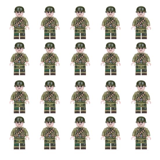 

Yousheng 20Pcs Mini Soldier Figure Hand-painted Soldier Model Building Block Toy Desktop Decoration Military Lovers Collectors Gift A