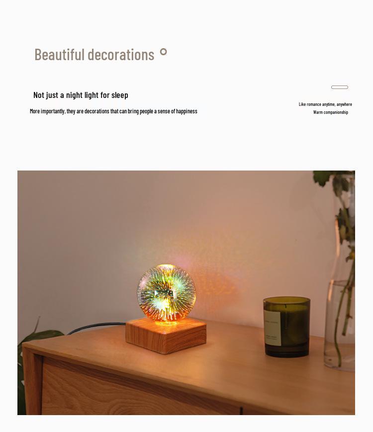 Creative Romantic Starry LED Night Light - USB Plug-In Bedroom Bedside Lamp