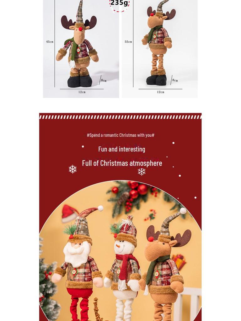 Wysuwana Lalka Śnieżynka Święty Mikołaj Dekoracja Świąteczna dla Hoteli i Centrów Handlowych