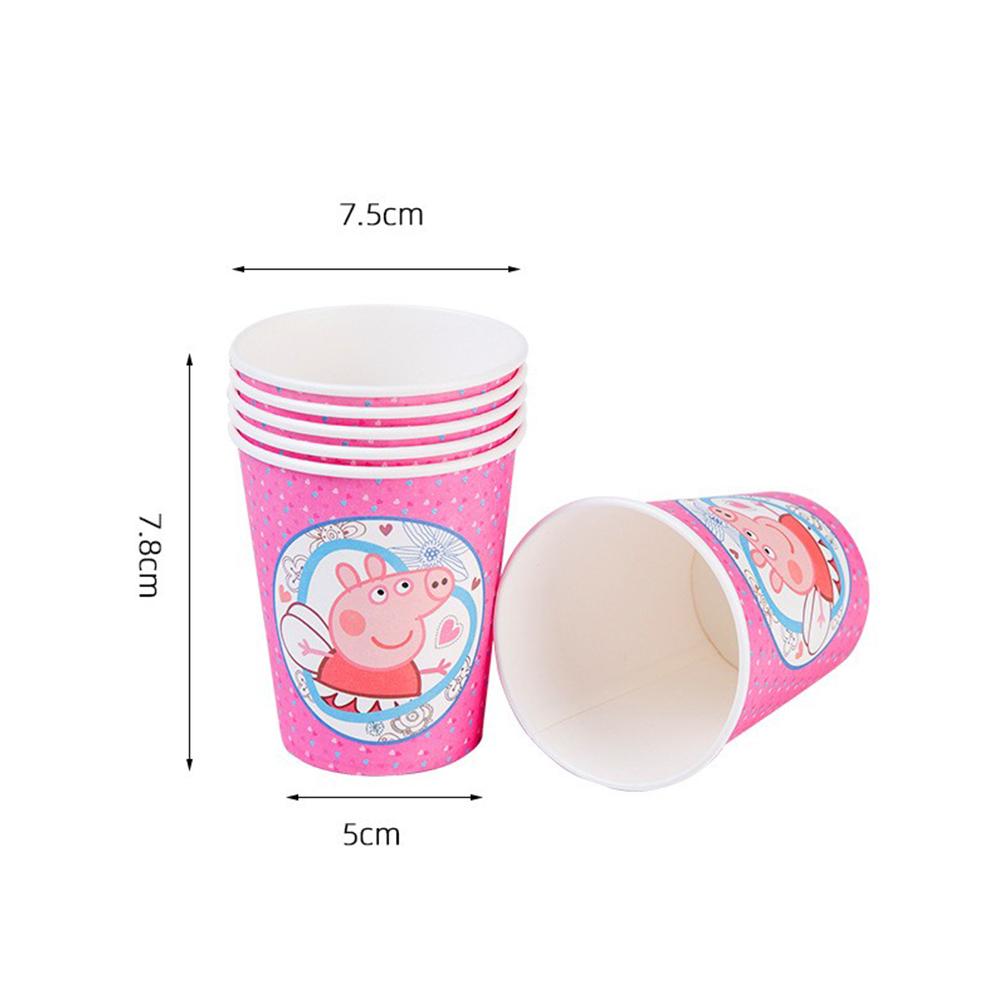 57PCS Peppa Pig Party Supplies Include Plates, Cups, Napkins, TableCover Pink