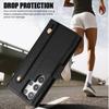 For Samsung Galaxy S24 Ultra Leather Case with Card Holder, Straps, Shockproof Wallet Phone Cover