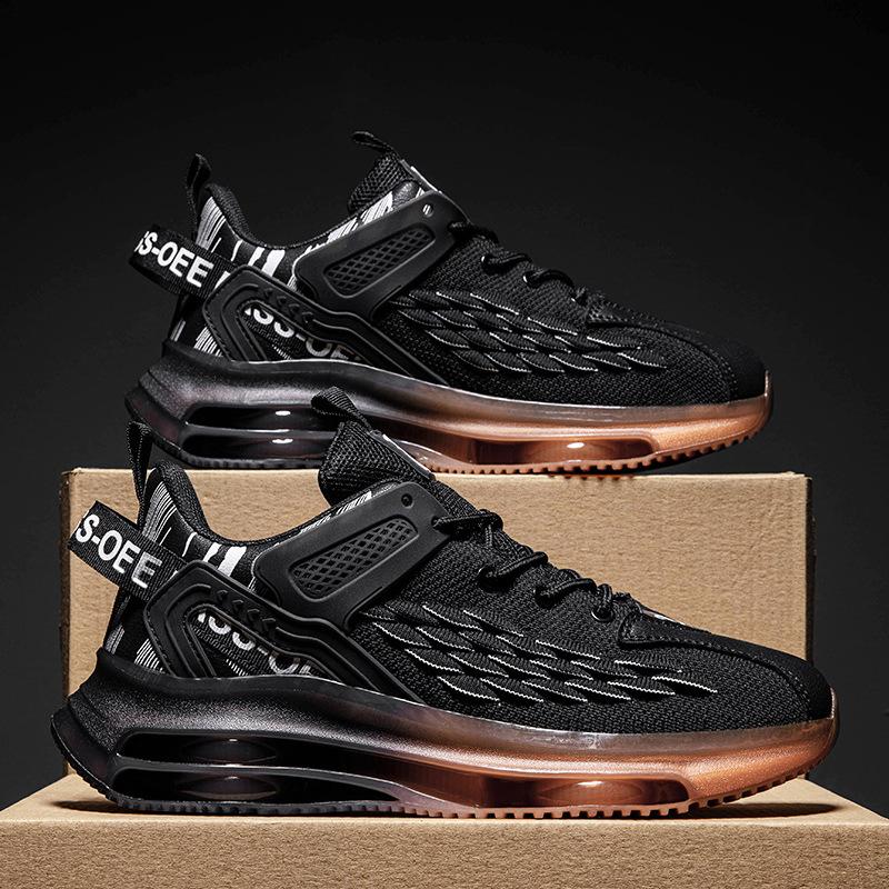 Summer Fly-woven Breathable Fish Scale Men's Shoes Youth Fashion Low-top Lace-up Platform Shoes Student Simple Style Shoes