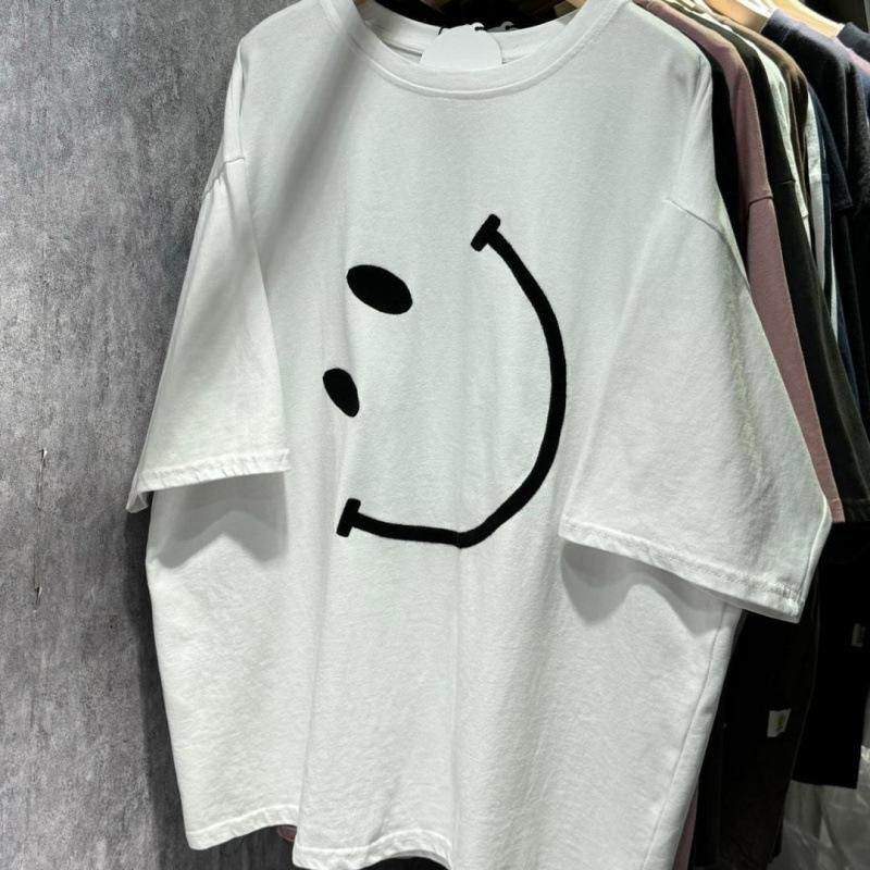 

Women s Japanese Retro Smiley Face Cotton Oversize Short Sleeve T-Shirt 3XL