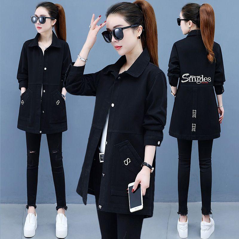 Fashion Single Breasted Long Denim Jacket Shrink Resistant Women Jacket Irregular Hem Long Women Jacket for Vacation