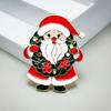 Zinc Alloy Santa Claus Brooch Enamel Cartoon Father Christmas Pin Sweater Coat Backpack Decoration Clothing Accessories Festival Holiday Gift