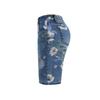Cross2026 Florale High-Waist Wide-Leg Denim Capris für Damen