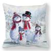 1 piece of Christmas Day party decoration pillowcase Winter Snowman animal print cushion suite room home decoration gift