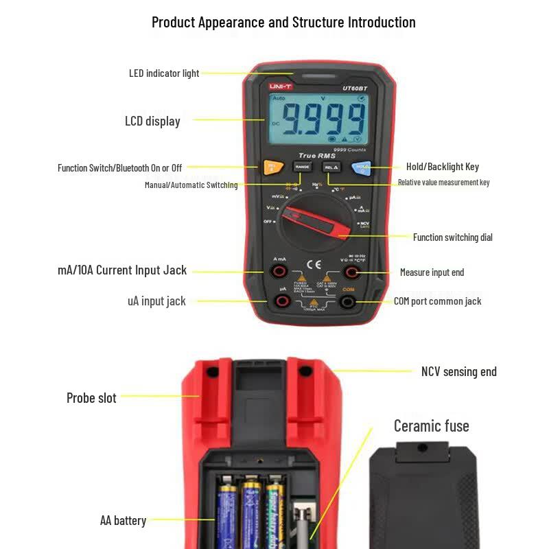 UNI-T UT60BT Bluetooth Digital Multimeter with True RMS (CN Version)