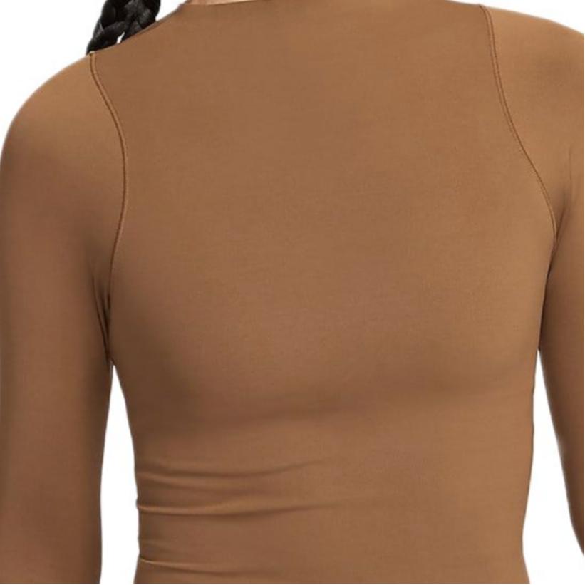 Nike Zenvy Atmungsaktiv Feuchtigkeitsableitend Schnelltrocknend Weich Leicht Einfarbig Rundhalsausschnitt Lässig Langarm T-Shirt Damen Tops FN3023-281