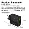 65W 6 Ports USB Charger Fast Charging QC3.0 Travel Charger for IPhone 14 Samsung Xiaomi Mobile Phone Adapter EU KR US UK Plug