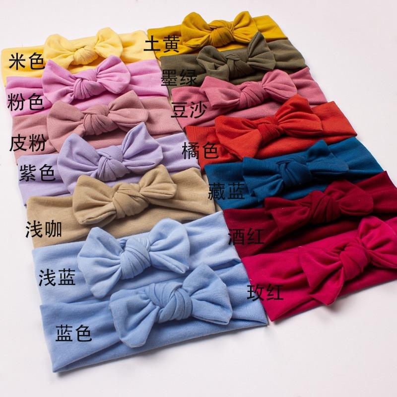 Baby headband, headband, children's plain bow, headscarf, hair accessories, baby knotted hairpin 14-color mixed package.
