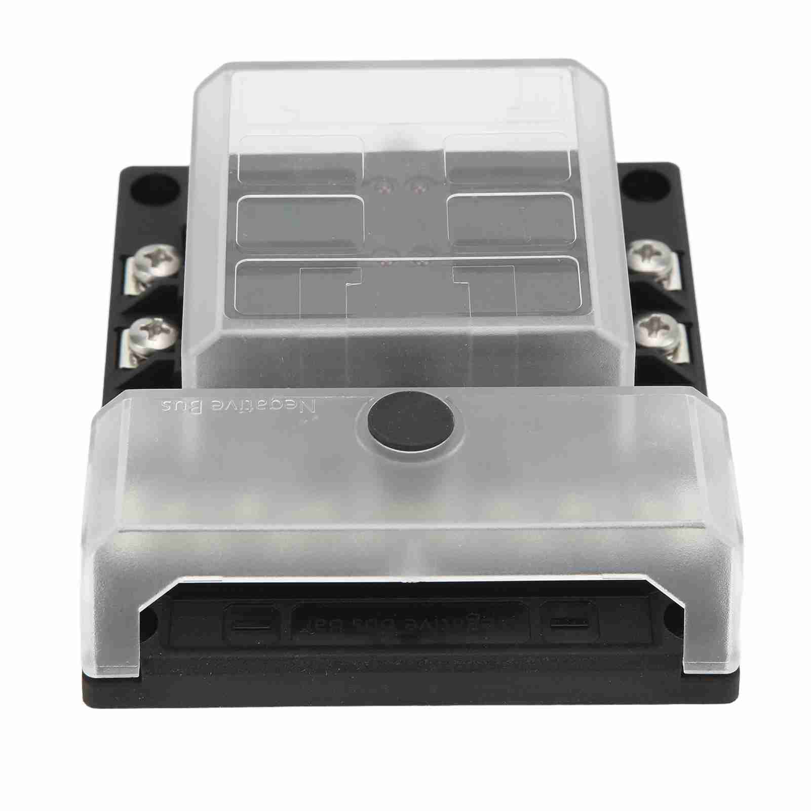 

6 Way Blade Fuse ATP ATC ATO Fuse Block Box with LED Indicator 10‑32V Waterproof for Cars RVs Ships Home
