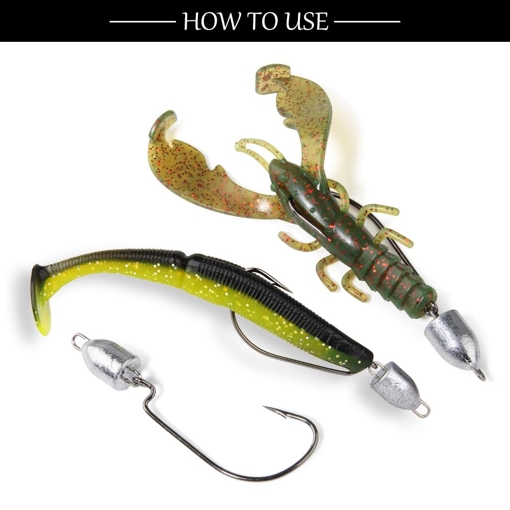 Spinpoler Bass Swing Jig Head Crappie Lure Ned Texas Rigs Fishing Gear 3.5g/5g/7g/10g Bullet Offset Weedless Worm Jigheads Pesca