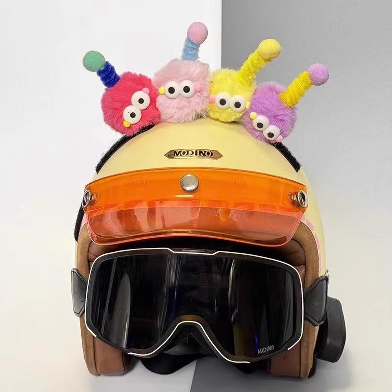 Electric Vehicle Cute Fur Ball Helmet Accessories