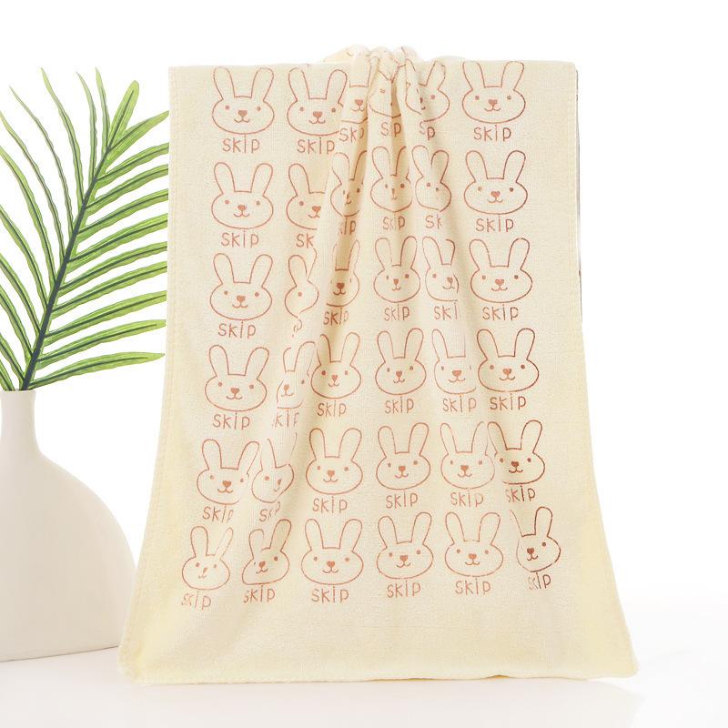 

Абсорбуючий рушник з мікрофібри Ванна кімната Сушіння Мочалка Милий кролик Рушник для обличчя жовтий
