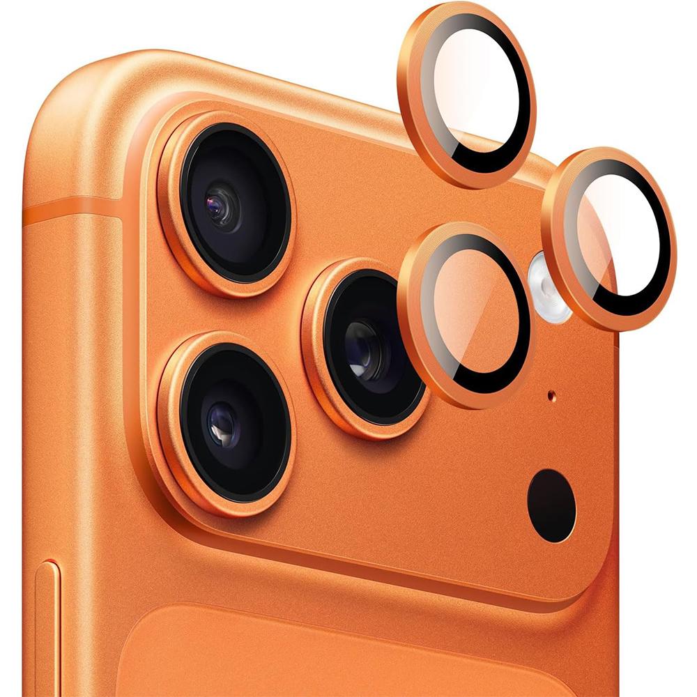Cosmic Orange Metal Glass Camera Lens Protector for For Iphone 17 Pro Max Air 16 Plus 1 14 13 Mini Phone Protection Accessories