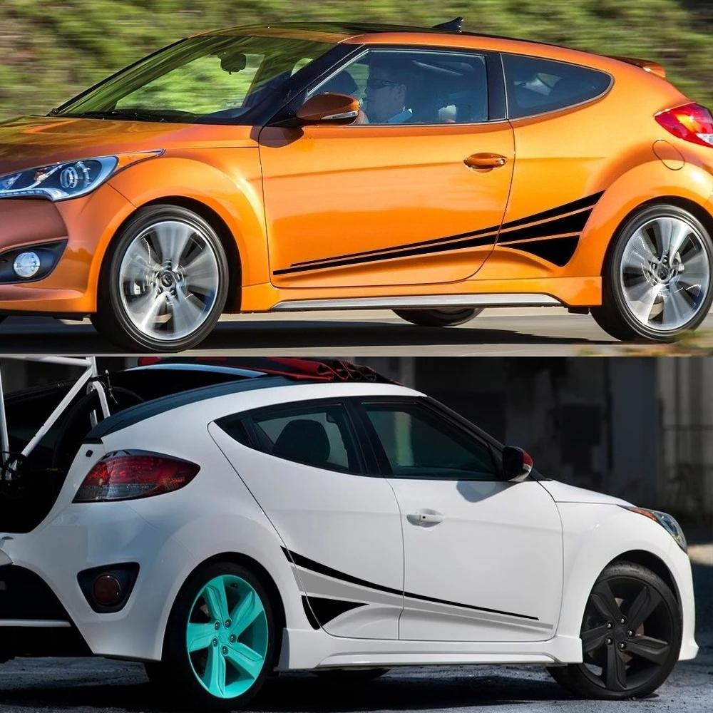Car Sticker For Hyundai Veloster Car Door Side Decals Kit Car Wrap Vinyl Sticker Auto Waterproof PVC Sticker Car Accessories