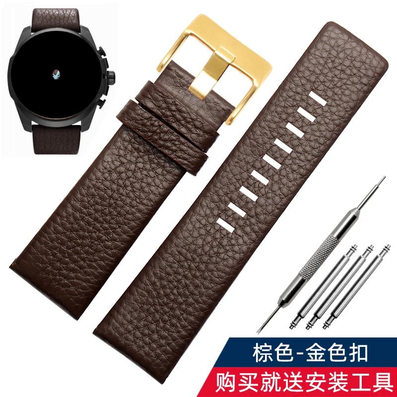 22mm 24mm 26mm 28mm 30mm 32mm Rindslederarmband für Diesel Uhr DZ4318 4386 4323 Uhrenarmband Herren Große Größe Echtes Lederarmband