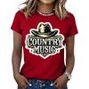 Women's Fashionable Casual Music Festival Print Round-Neck Short-Sleeve T-Shirt