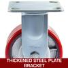 SucceBuy 4 Pack 6" X 2" Heavy Duty Iron Core Polyurethane 2 Rigid and 2 Swivel Casters Side Brake 1000LBS Capacity Per Wheel