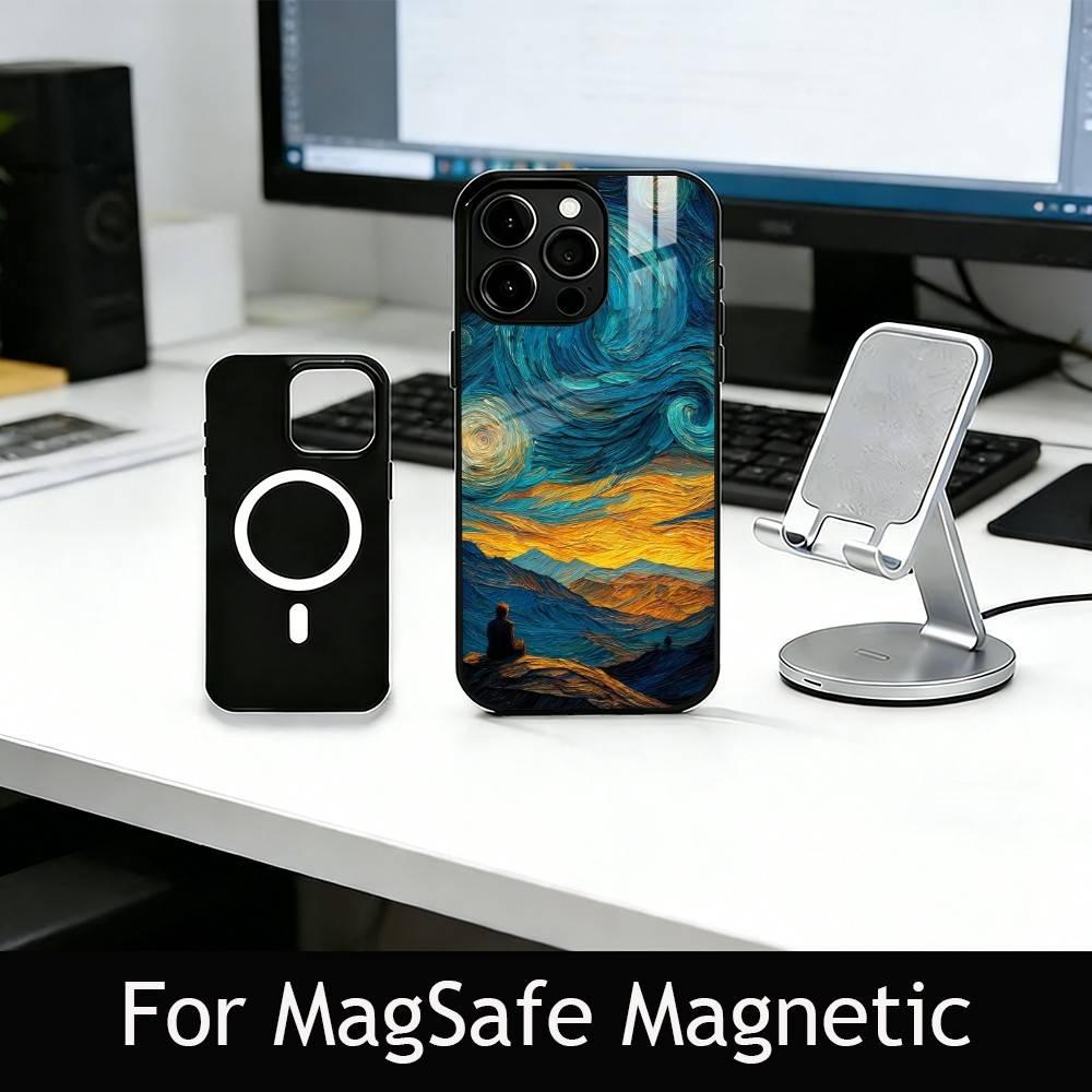T-The S-Starry N-Night Phone Case For iPhone17,16,15,14,13,12,11 Plus,Pro Magnetic For Magsafe Wireless Charging